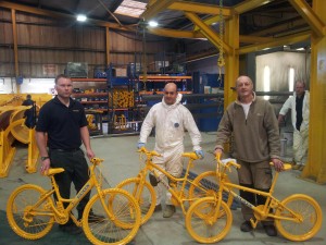 Otley's bikes at ECON's paint shop
